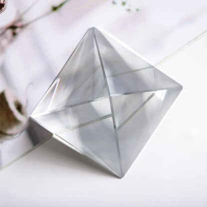 ZEAYEA 3 Pack Clear Crystal Pyramid, 2.4" Crystal Pyramid Prism, Glass Paperweight Pyramids Desk Ornament for Photography, Meditation, Home Office Decor, Gift, Pyramids Collectible