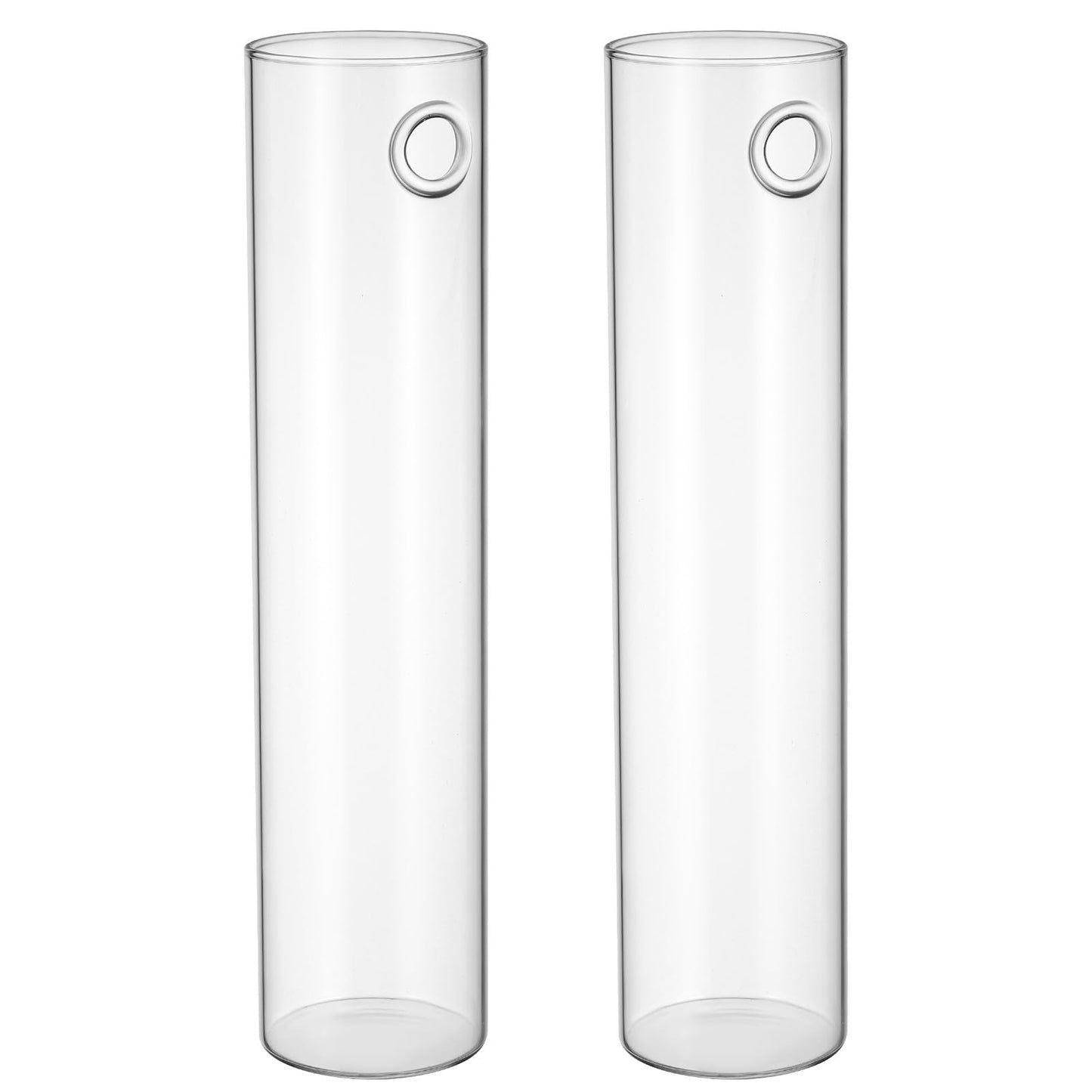 MAGICLULU Wall Mounted Glass Propagation Station Vase for Indoor Plants, Large Cylinder Hanging Planter, Hydroponic Plant Holder, 2pcs for Home Décor and Terrarium Display