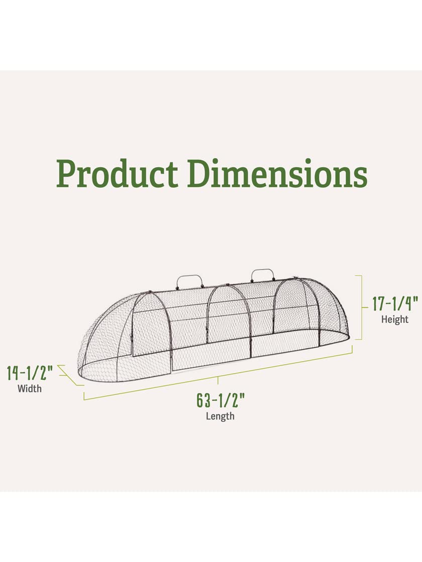 Gardener’s Supply Company Chicken Wire Cloche Garden Plot Plants Cover Protector | Sturdy Arch Metal Tunnel Cage Flowerbeds and Seedlings Garden Protection from Wild Animals | (3-in-1 Set) Extra Large