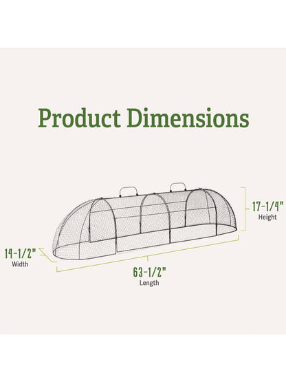 Gardener’s Supply Company Chicken Wire Cloche Garden Plot Plants Cover Protector | Sturdy Arch Metal Tunnel Cage Flowerbeds and Seedlings Garden Protection from Wild Animals | (3-in-1 Set) Extra Large