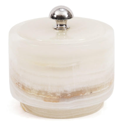 Radicaln Marble Salt Cellar with Lid 3" White Onyx Handmade Salt Box & Spice Jar for Kitchen Counter, Ideal Salt Holder, Sugar Bowl & Salt Dish, Salt Container For Housewarming Gift & Kitchen Decor