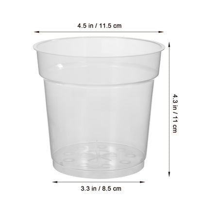 Totority Clear Orchid Nursery Pots 10-Pack 3.5-Inch Transparent Root-View Plastic Cups with Drainage Holes for Healthy Seedlings, Reusable Indoor & Outdoor Planter for Orchid Growers