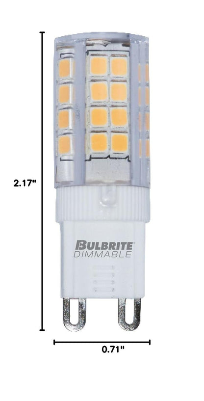 Bulbrite LED Mini T4 Bi-Pin Base Light Bulb, 40W Equivalent, 3000K, Clear, 2-Pack, Model 770579