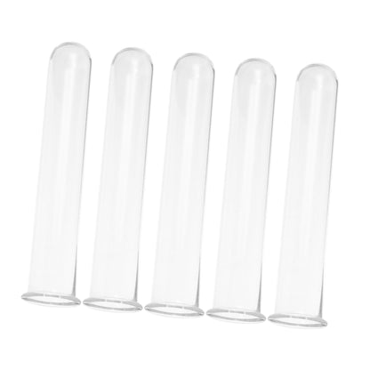 Beaupretty 5pcs Glass Hydroponic Test Tube Plant Vases for Small Terrarium Plants Floral Propagation Tubes 2.5x3x15cm Glass Containers for Indoor Garden Décor