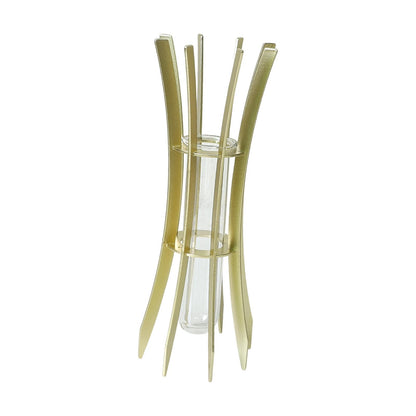 Gcljlmy Hydroponic Plant Glass Tube Flower Vase Desktop Decoration Sturdy Decorative for Plant Propagating Terrariums (Golden 7x7x20cm)