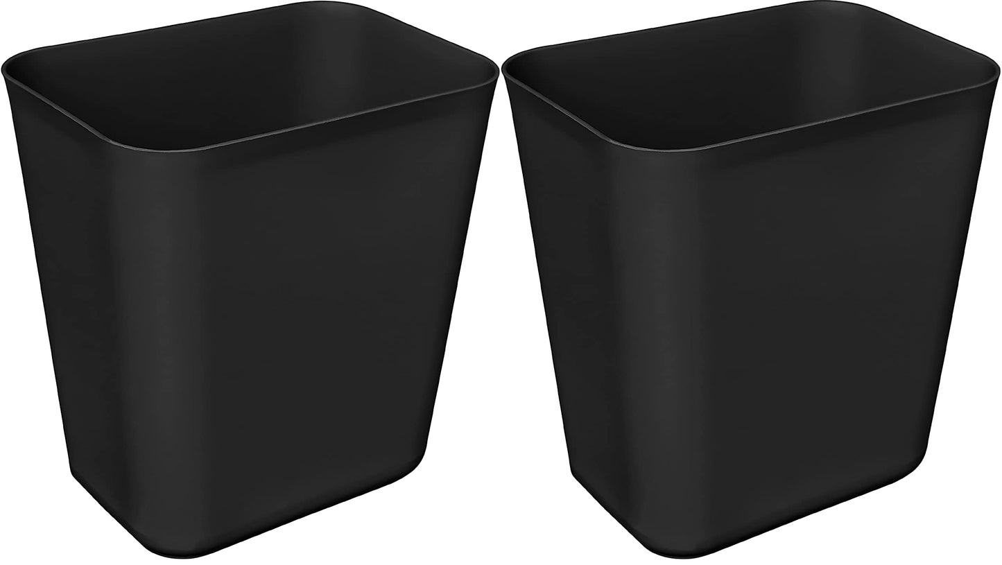 Nipogear 3 Gallons Efficient Trash Can Wastebasket, Fits Under Desk, Kitchen, Home, Office (Black, 3 Gallons-2 Pack)