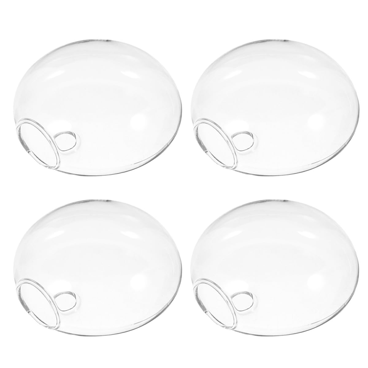 FOMIYES 4pcs Wall Hanging Glass Hydroponic Vase Set, Flat Glass Terrarium Containers for Indoor and Outdoor Plant Propagation and Home Décor