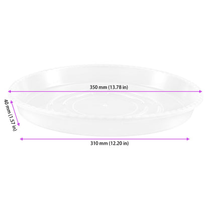 HAKZEON 16 Pack 14 Inch Clear Plastic Plant Saucers, Flower Pots Plant Drip Trays, Durable Plant Trays for Indoors, Outdoor, Garden