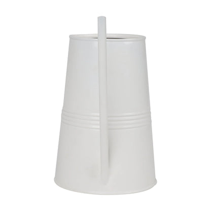 CLMSTE Metal Watering Can with Long Spout & Wooden Grip Handle,1 Gallon,White