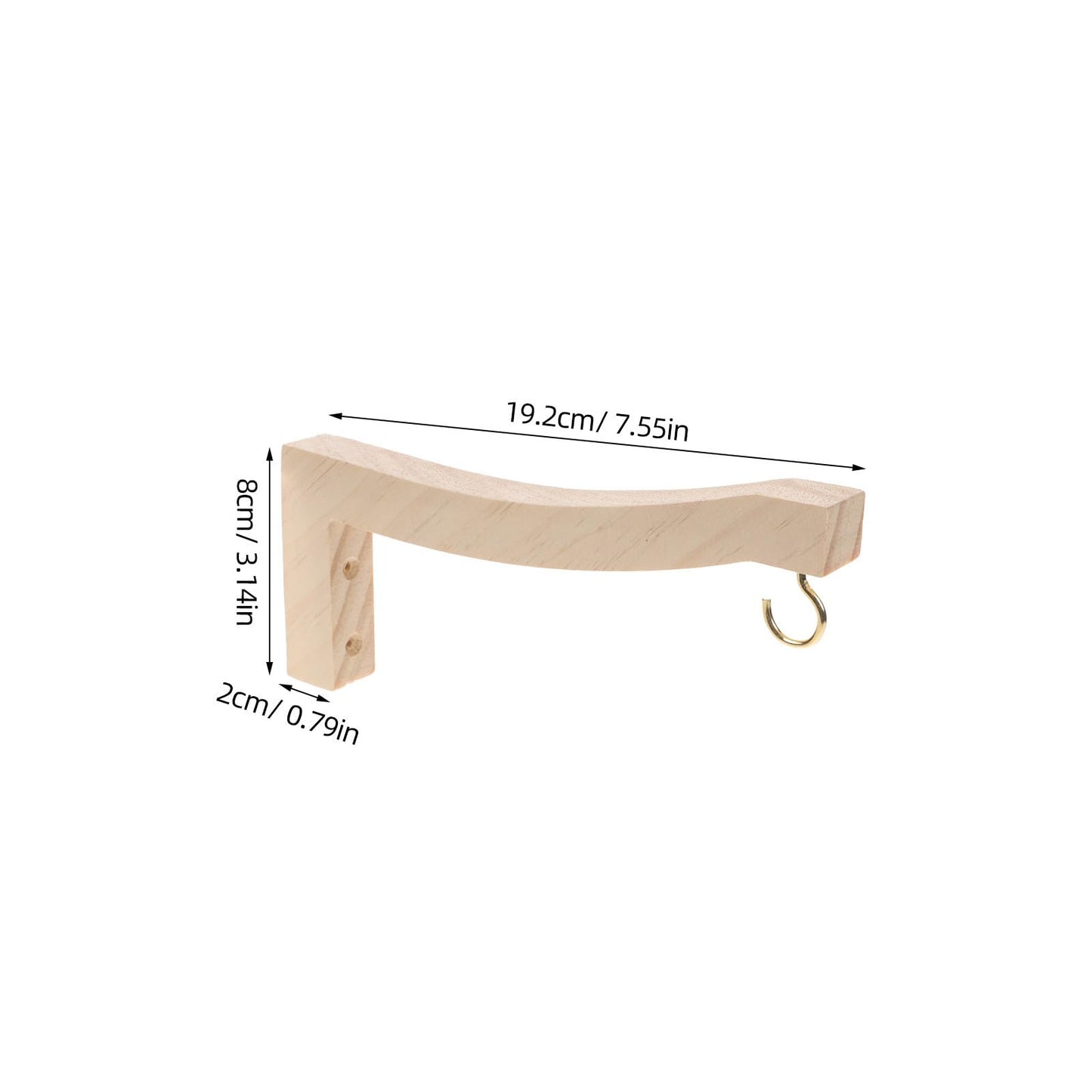 Kisangel Wooden Plant Hanger Hooks for Wall and Ceiling Indoor Outdoor Hanging Bracket 2pcs Pine Wood Natural Finish Plant Hooks