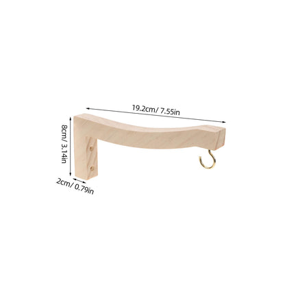 Kisangel Wooden Plant Hanger Hooks for Wall and Ceiling Indoor Outdoor Hanging Bracket 2pcs Pine Wood Natural Finish Plant Hooks
