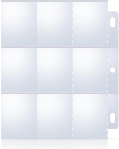 40 Pack 9 Pocket Trading Card Sleeves, Double-Sided Baseball Card Sleeves, Sheet Protectors For 3 Ring Binder, Photocard Holder Page Protectors For Trading Sports & Game Cards