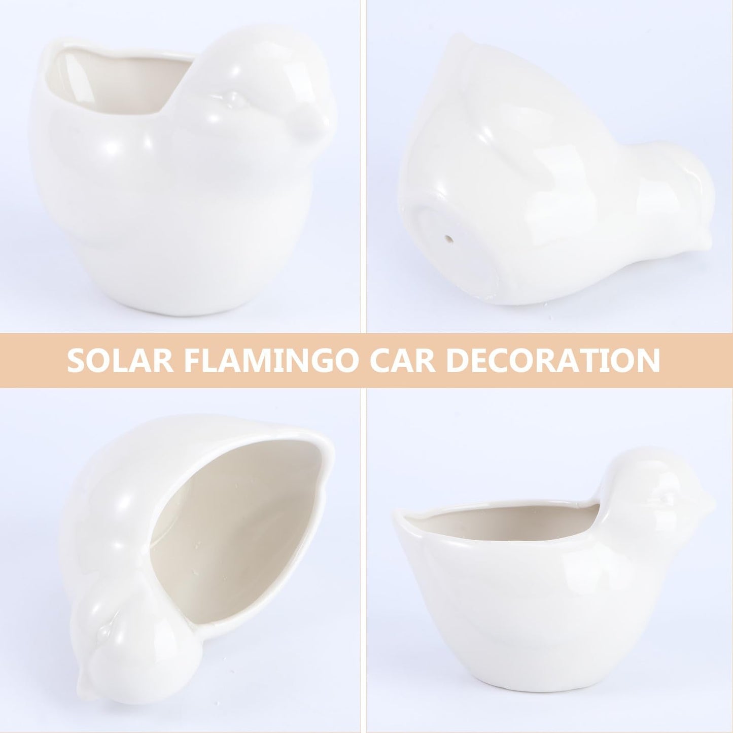 GOOHOCHY Ceramic Succulent Flowerpot Bird Planter Creative White Animal Design Large Plant Container for Garden Balcony Home Decor