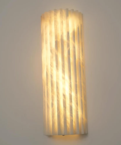 YMDHFS Natural Alabaster Wall Sconce Semicircle Marble Wall Light Creative Bathroom Wall Sconce Mid Century Stone Wall Mount Light for Living Room Bedroom Hallway Kitchen Cafe Stairs