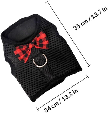 Milisten Pet Vest Harness Mesh Vest Type Pulling Rope Breathable Chest Strap Black L Size 35-40cm for Small Pets Rabbit Guinea Pig Squirrel Walking