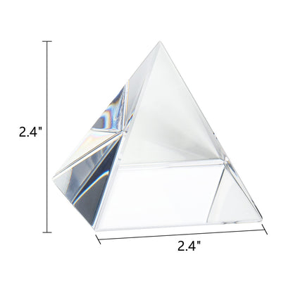 ZEAYEA 3 Pack Clear Crystal Pyramid, 2.4" Crystal Pyramid Prism, Glass Paperweight Pyramids Desk Ornament for Photography, Meditation, Home Office Decor, Gift, Pyramids Collectible