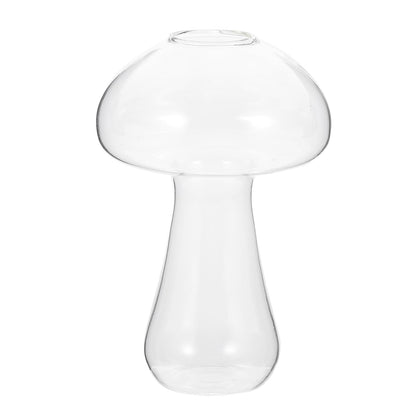 UPKOCH Mushroom Glass Vase Small 12x8cm Hydroponic Plant Terrarium Vase Decorative Glassware for Home and Office Desktop Flower Planter