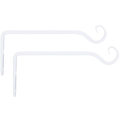 Mkono Plant Hangers Indoor, 10 Inch Metal Plant Bracket, Decorative Wall Hooks for Hanging Plants, Bird Feeder, Flower Basket, Wind Chimes, Home Outdoor Decor, 2 Pack White