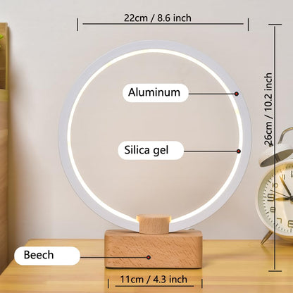LONRISWAY LED Wood Table Lamp, Bedroom Bedside Night Light, Dimmable Led Lighting, Creative Home Decor, Unique House warmging Gift 1.3m Cable, 5W 350LM Nightstand Lamps