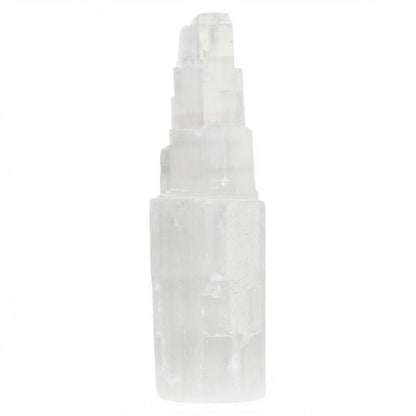 The Chrysalis Stone | Selenite Skyscraper | 8'' Tall | 1 pc | Crystals and Healing Stones, Spiritual Gifts for Women, Reiki, Chakra, Yoga, Meditation Accessories
