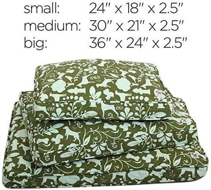 Molly Mutt Sheepy Wool-Filled Crate Pad, GOTS-Certified 100% Organic Cotton Canvas Cover with Soft 100% Natural Wool Insert, Ideal for Dog Bed or Kennel, Amarillo by Morning, 36" x 24" x 2.5"