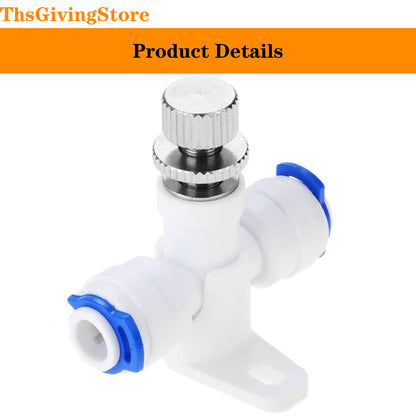 1PCS RO Water Flow Control Valve, Reverse Osmosis 1/4" OD Regulator Waterflow Control Valve Connector Fitting, Water Flow Adjust Valve, Water Speed Controller