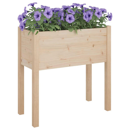 Yisssmeng Large 27.6" Solid Pine Wood Outdoor Planter Box, Rustic Brown Square Raised Garden Bed for Patio Balcony, Spacious Herb & Flower Planter for Outdoor Plants, Easy Assembly