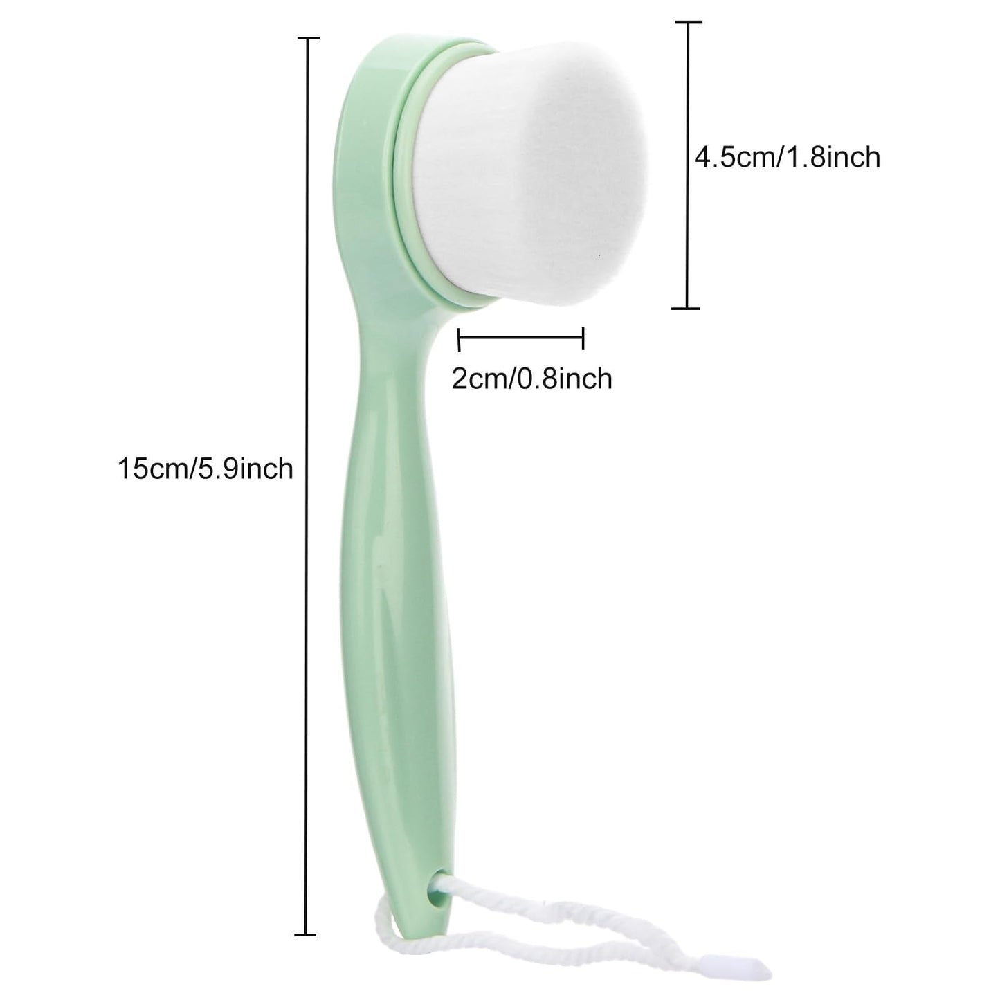 2 Pack Soft Bristle Facial Cleansing Brush for Deep Pore Cleaning, Face Exfoliating Scrub Brush for Face Cleansing Skincare Massaging (Pink and Jade White)