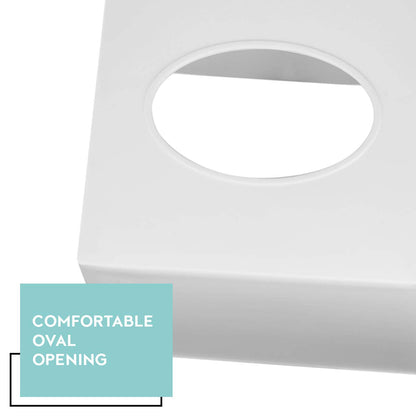 DWËLLZA HOMË 2 Pack White Tissue Box Cover – Square Tissue Box Holder for White Bathroom Accessories Countertop, Decorative Tissue Cover and Square Cube Holder for Modern Home, Office or Dresser Décor