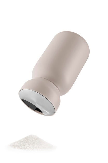 Eva Solo Sapor Shaker, Stainless Steel and Recycled Plastic, Sand, 0.39 lb, Cylindrical, 3-Setting Twist Top, Sugar Salt Herb Dispenser