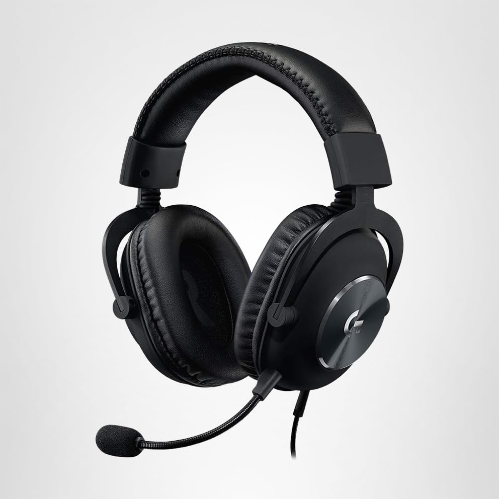 Logitech G Pro X Wired Gaming Headset: Blue VO!CE Detachable Boom Mic, DTS 7.1, 50 mm Drivers, USB/3.5mm Aux, Spare Memory Foam Ear Pads, USB DAC & Bag Included - Black