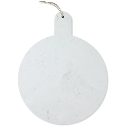 Ferrochef Round Marble Charcuterie Cutting Serving Board, 12 Inch Cheese Board with Handle for Kitchen Wedding Anniversary Bridal Shower, or Housewarming Gift