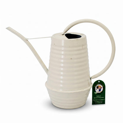 HORTICAN Small Watering Can, Matte Cream White, 34oz., Metal Watering Can with Long Spout, Nice Indoor Water Can, Plant Water Can for Indoor Plants
