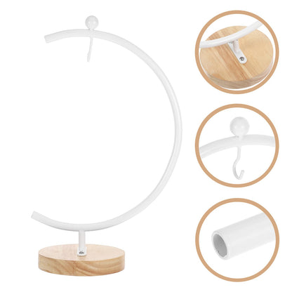 PRETYZOOM Ornament Display Stand with Base Stable Iron Hanging Hook for Air Plants and Glass Terrarium Globes Space-saving Rack for Tabletop Decor Elegant Holder for Ornaments