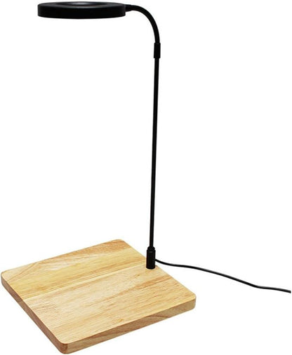 Full Spectrum LED Light with Bamboo Board Nano Fish Tank Light USB Powered 360 Degree Bettas Fish Tank Lights for Plant Growth(Size:M/22x23.5cm)