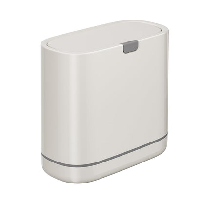 LavStow Bathroom Trash Can with Lid, 2.6 Gallon Slim Garbage Can with Inner Bucket, Press Top Bin, Plastic Narrow Wastebasket for Kitchen, Home, Office, Bedroom, Living Room