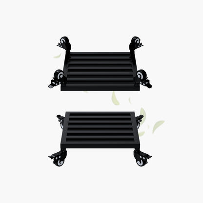 Zhongma 2 Pack 12" x12"x 3.5"H Square Plant Caddy with Wheels, Fully Assembled, Heavy Duty Construction, 300 Lbs Capacity, Load-Bearing Wheels with Brakes, No Installation Required