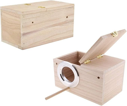 Parakeet Nesting Box, Bird Nest Breeding Box Cage Wood House for Finch Lovebirds Cockatiel Budgie Conure Parrot, 8'' X 5'' X 5''
