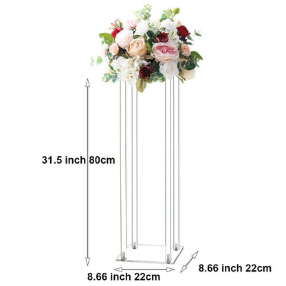 MEISHAONV 31.5inch 10 Set Acrylic Flower Vase Column Stand Wedding Flower vase Wedding Centerpieces for Tables