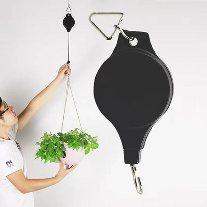 Generic Heavy Duty Adjustable Plant Hanger 6 Pack, Retractable Pulley System for Easy Height Adjustment, Ideal for Indoor and Outdoor Hanging Baskets, Pots, and Bird Feeders - Durable Black Finish