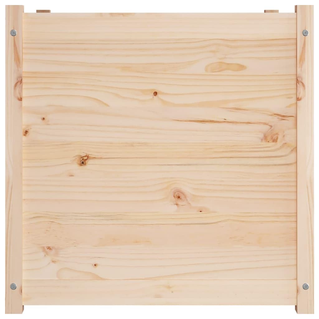 FMPGJLYH Square Garden Planter Box 27.6 in Solid Pinewood Outdoor Raised Flower Bed for Patio Deck Balcony Vegetable Herb Planting