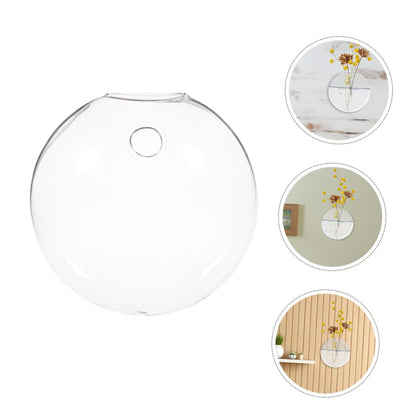 Mobestech 2pcs Glass Flower Vase Wall Mount Hydroponic Wall Plant Terrarium Decorative Hanging for Indoor Plants