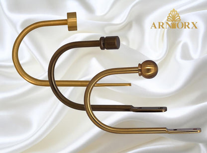 ARNORX Curtain Holdbacks, Hooks, 2 PCS，Solid Steel Hooks, Decorative French Ball End, Curtain Drapery Holdbacks, Wall Mounted, Curtain Tiebacks, Antique Bronze