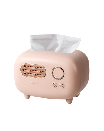 SGVAHY Retro Radio Shape Tissue Cover Box - Unique Multifunction Tissue Box for Kitchen, Bedroom, Office, Parlor, Bathroom Decoration - Creative Gift (Retro Radio Pink)