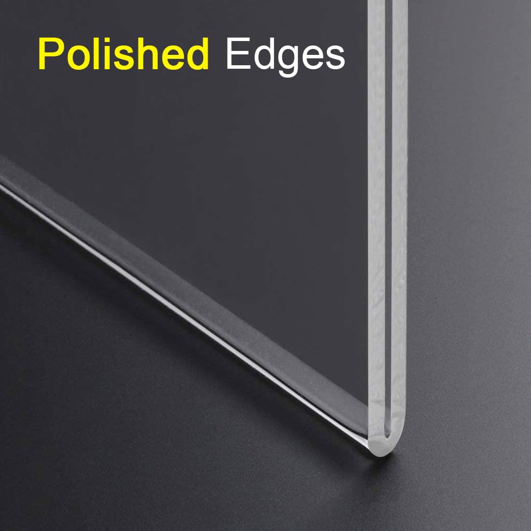 BlueValley Acrylic Sign Holder 8.5 x 11 Wall Mount - Vertical Clear Paper Display Holder with Mounted Tapes & Screws for Flyer, Document, Menu, Picture - Plastic Wall Frames for Offices, Homes, Restaurants, Stores - 12 Pack
