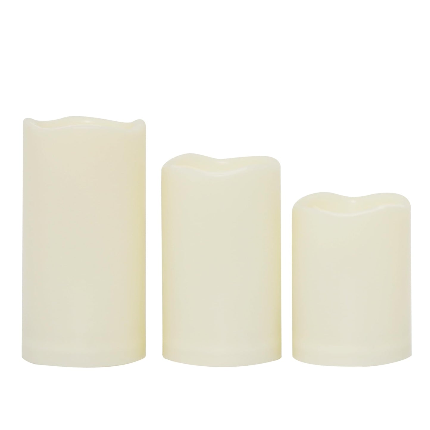 CANDLE CHOICE Waterproof Outdoor Battery Operated Flameless Candles Flickering Plastic Resin Electric LED Pillar Lights for Lantern Patio Garden Wedding Halloween Christmas Decorations 3x4”5”6” 3 Pack