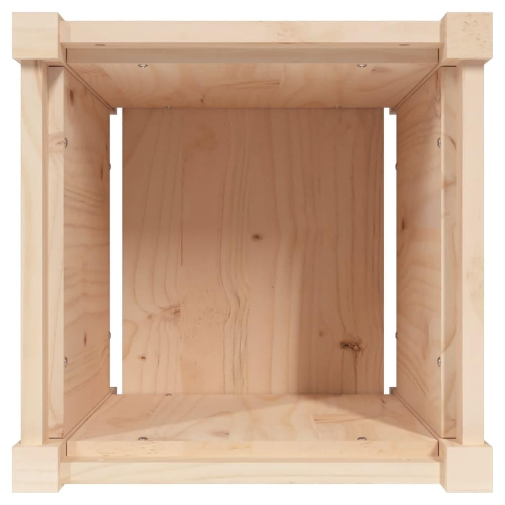 Makastle Garden Planter, Decorative Outdoor Flowerpot for Vegetables, Flowers and Succulents in for Backyard, Patio, 15.7x15.7x15.7 in Natural Solid Pine Wood