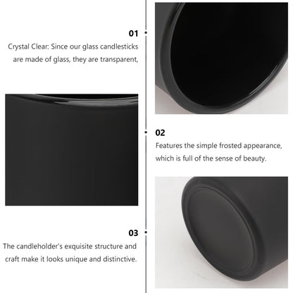 BESTOYARD 12Pcs Frosted Black Glass Votive Candle Holders, Modern Tea Light Holders for Table Centerpieces, Home Decor, Wedding & Party - Christmas Decorative Set