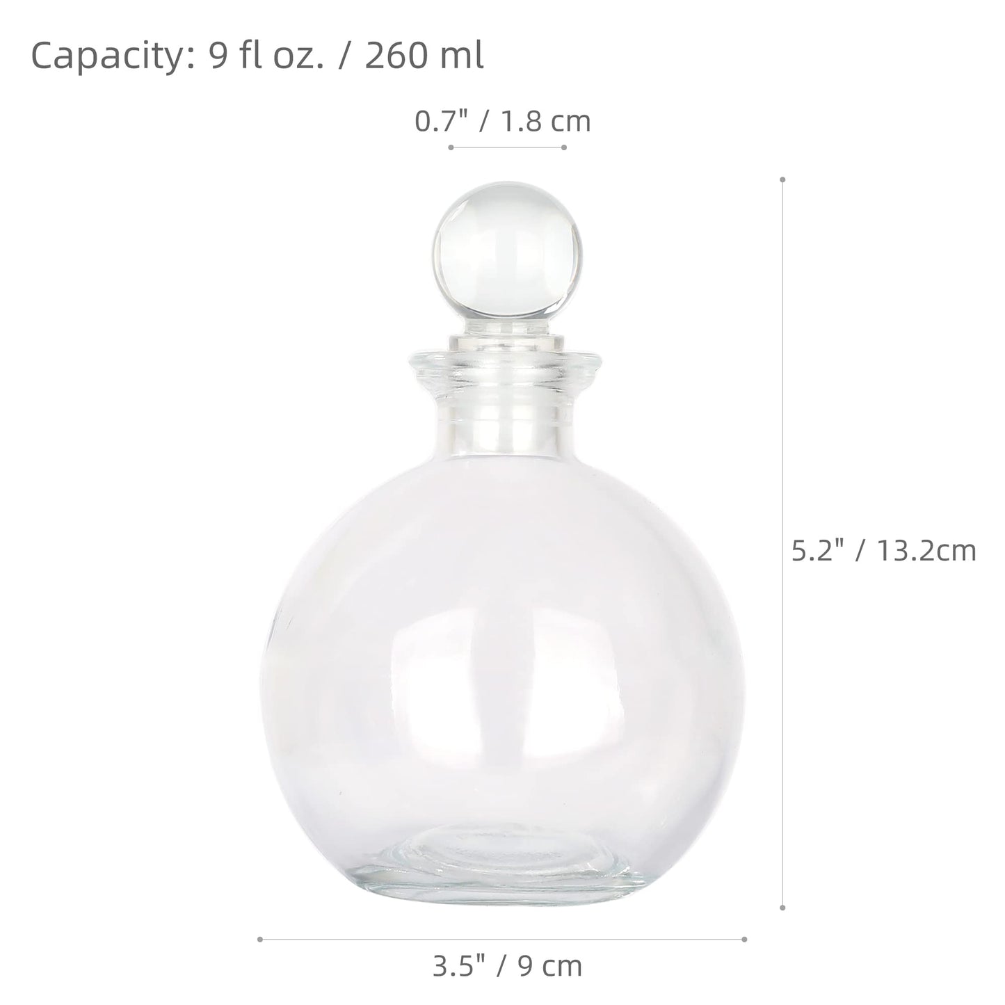Magic Season Decorative Glass Bottles - 9 fl oz. Potion Bottles (2 Sets w/Glass Stoppers)