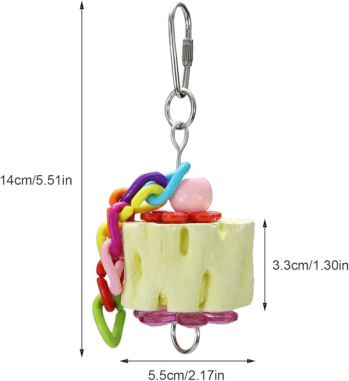 Litewoo Bird Beak Grinding Stone Molar Mineral Block Toy Bird Cage Accessories for Bird Parrot Budgie Parakeet Cockatiel Lovebirds Conures Finch Hamster Rat (2Pcs)
